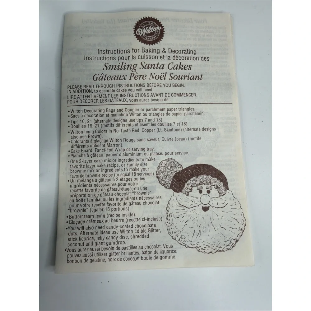 Wilton Smiling Santa Cake Pan  Christmas Vintage Aluminum Mold NWT